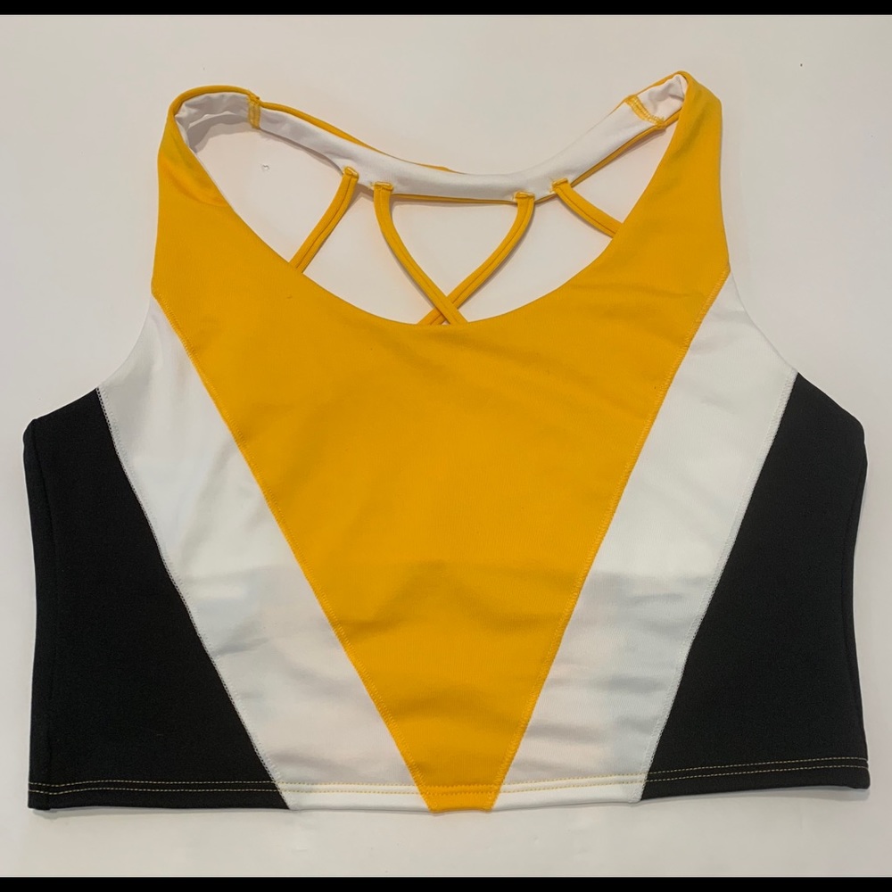 VICTORIA SECRET SPORT BRA YELLOW/BLACK SIZE L